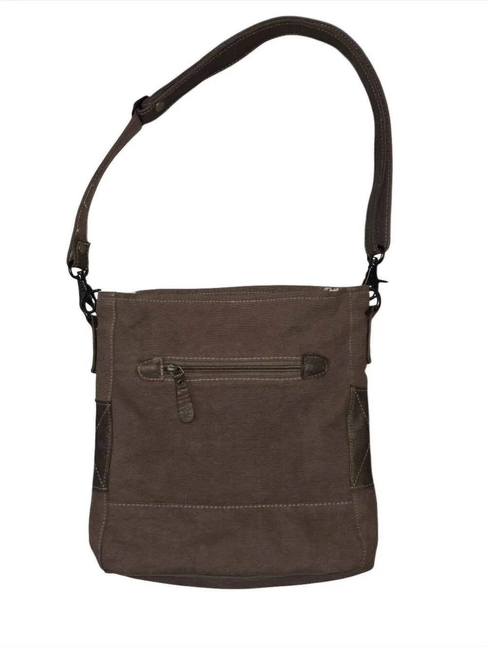 Myra Bag Verdant Upcycled Canvas & Cowhide Leather  Boho Mandala Crossbody
